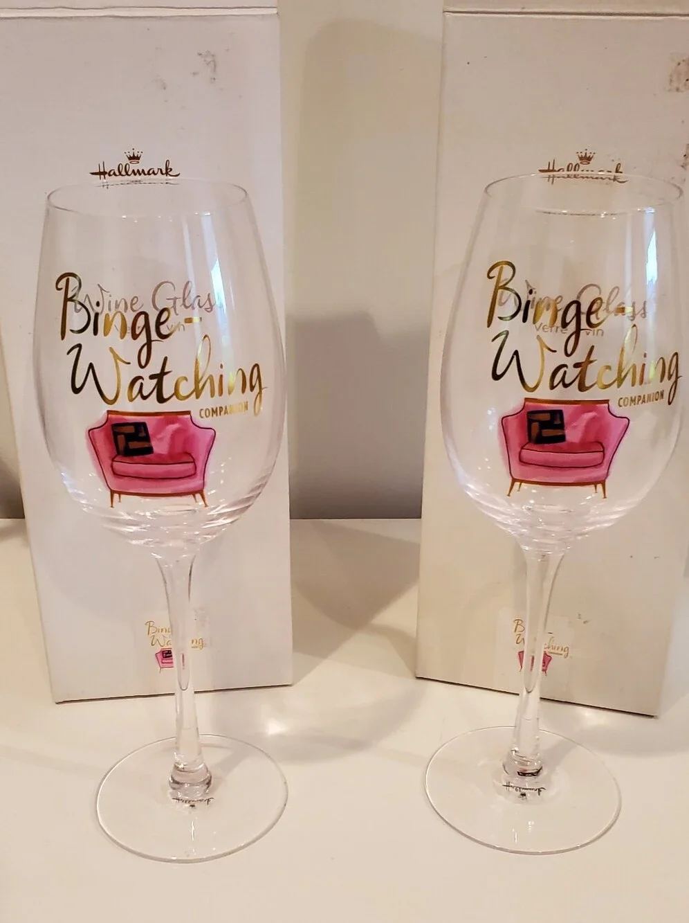 Set Of 2 Hallmark Wine Glasses